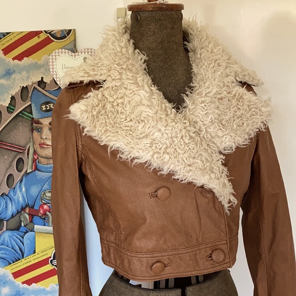 GRAB genuine leather Jacket w removable fur collar - Picture 2 of 14